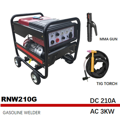 85.5kg 210A携帯用アークの溶接工の発電機のガソリン中間周波数RNW210G