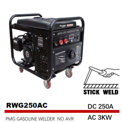AC 3kw 250 Ampの溶接工の発電機アークの中間周波数531cc変位
